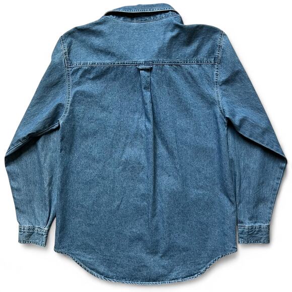 Vintage Embroidered Cardinals Holiday Winter Denim Button Up Birds Shirt Flower - Picture 2 of 9